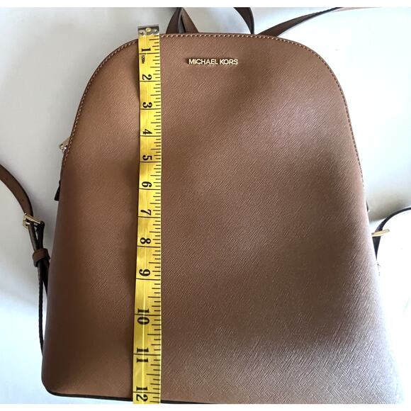 Michael Kors Cindy Large Backpack Womens Luggage Brown Saffiano Leather Bag - Picture 10 of 12